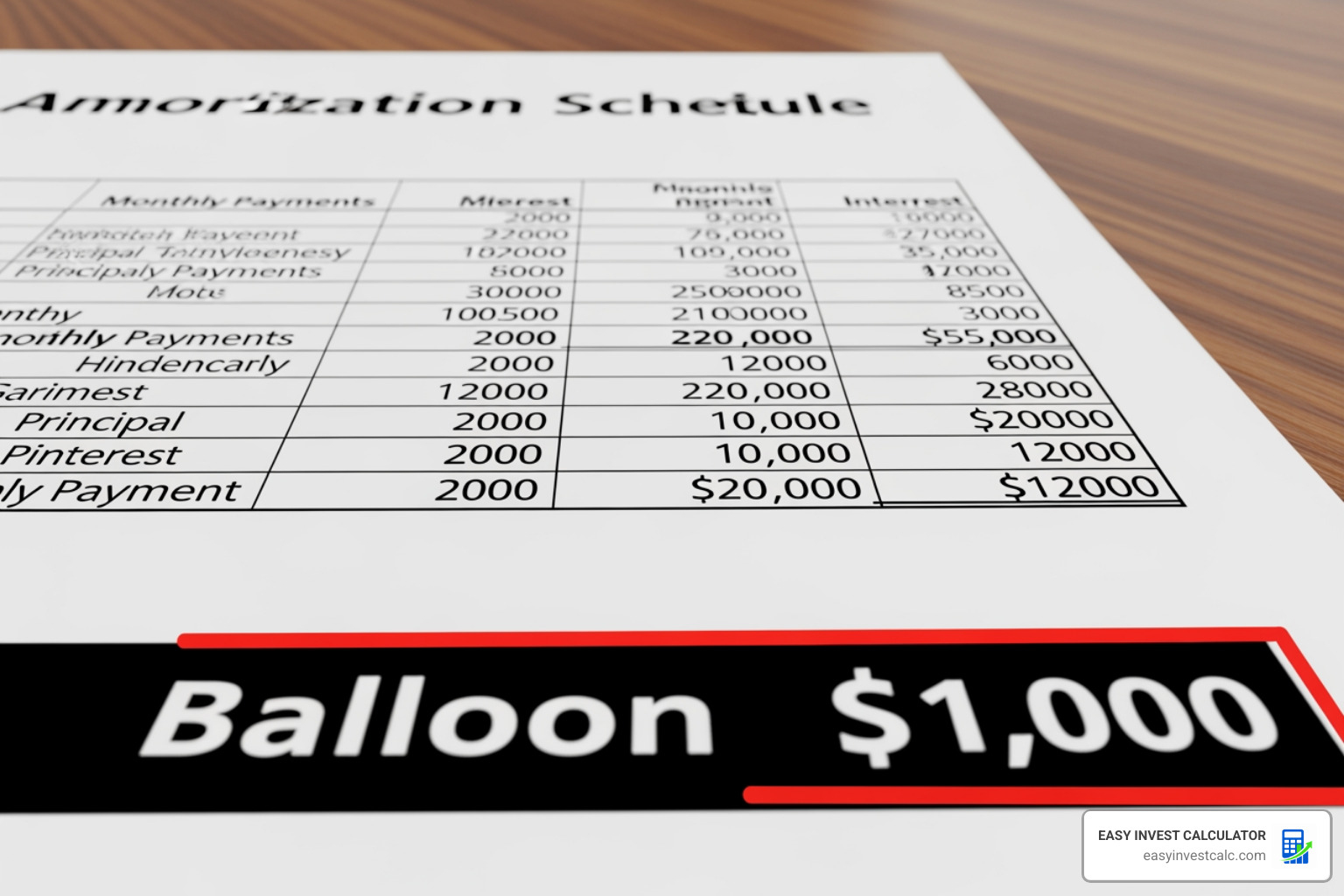 amortization schedule with balloon payment
